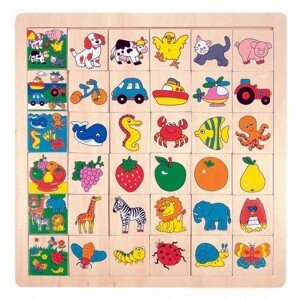 Puzzle výukové - Co kam patří, Ovoce, 36ks (Woody)