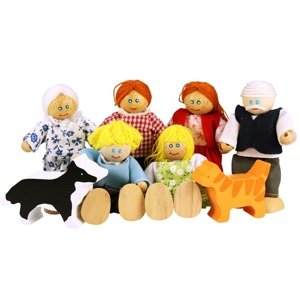 Bigjigs Toys panenky - Set rodinky do domečku 7ks - sleva