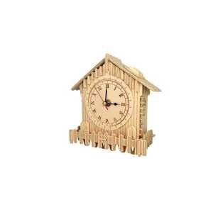 Woodcraft Dřevěné 3D puzzle hodiny domek