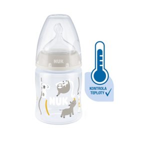 NUK FC Plus láhev s kontrolou teploty 150ml 1ks béžová se zvířátky