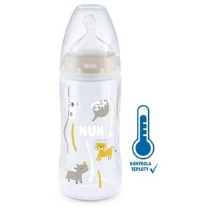 NUK FC+ láhev s kontrolou teploty 300 ml BOX - Flow Control savička 1 ks béžová