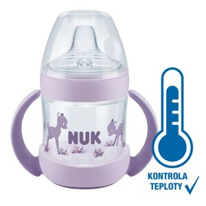 NUK Nature Sense lahvička na učení s kontrolou teploty (6-18m) 150 ml 1 ks fialová