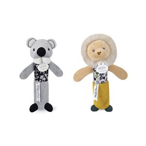 Doudou Chrastítko pískací 17 cm 1 ks lev