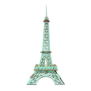 Woodcraft Dřevěné 3D puzzle Eiffelova věž tyrkysová