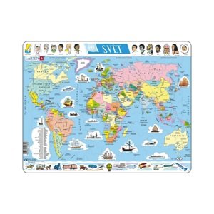 Larsen Vzdělávací puzzle Svět Politická mapa 107 dílků