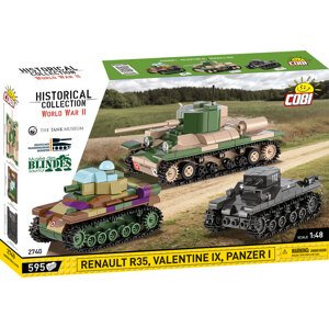 Set tanků Renault R35, Valentine IX a Panzer I COBI 2740 - World War II 1:48