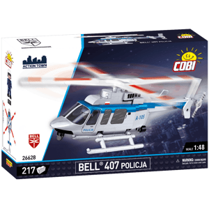 Civilní víceúčelový vrtulník Bell 407 COBI  - Action Town 1:48 Verze: Policie COBI-26628
