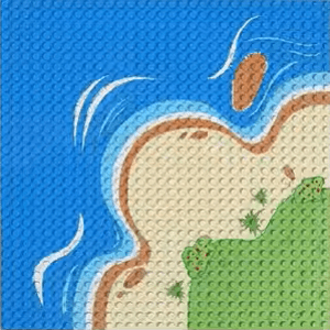 Základní univerzální desky s designem 25,5 x 25,5 cm (32 x 32 nopů)  Design: moře MK-323216