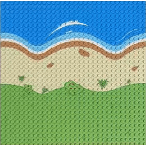 Základní univerzální desky s designem 25,5 x 25,5 cm (32 x 32 nopů)  Design: moře MK-323217